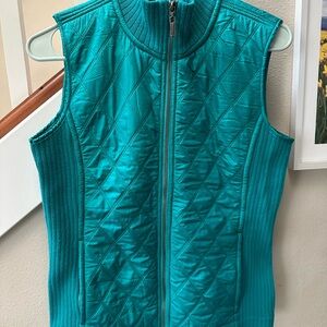 Prana Diva Sherpa Fleece Lined Teal Quilted Sleeveless Vest in S